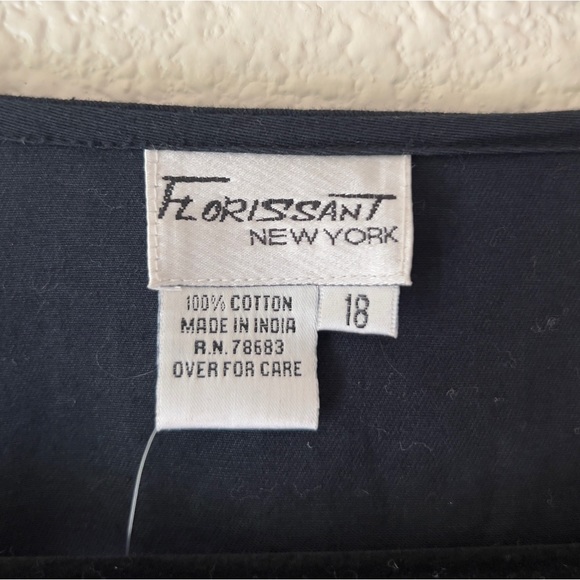 Florissant New York 100% cotton buttons design open jacket blouse Sz 18 - Picture 6 of 10